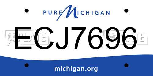 ECJ7696 Michigan License Plate