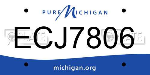 ECJ7806 Michigan License Plate