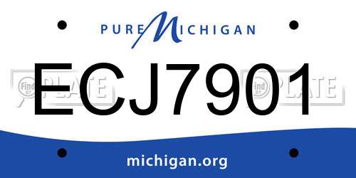 ECJ7901 Michigan License Plate