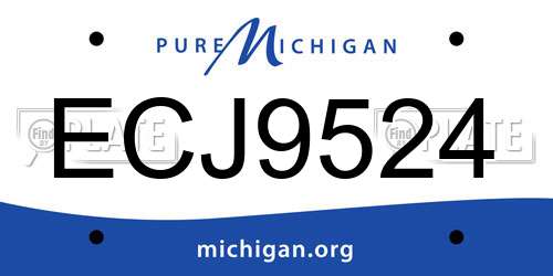ECJ9524 Michigan License Plate