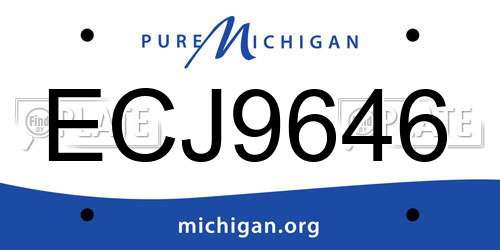 ECJ9646 Michigan License Plate