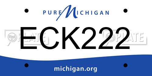 ECK222 Michigan License Plate