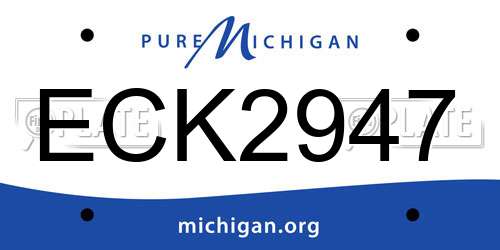 ECK2947 Michigan License Plate
