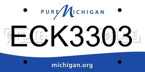 ECK3303 Michigan License Plate