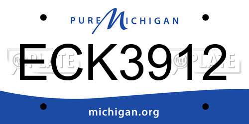 ECK3912 Michigan License Plate