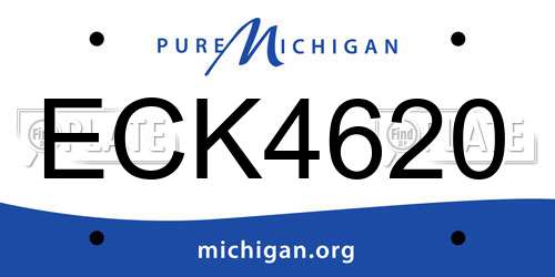 ECK4620 Michigan License Plate