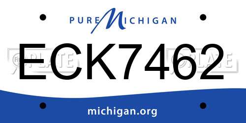 ECK7462 Michigan License Plate