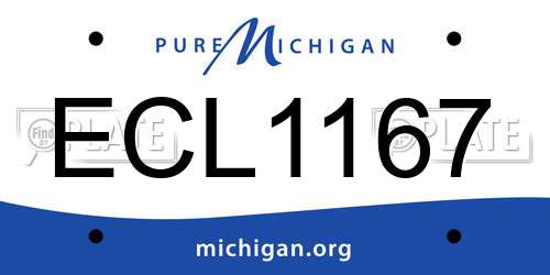 ECL1167 Michigan License Plate