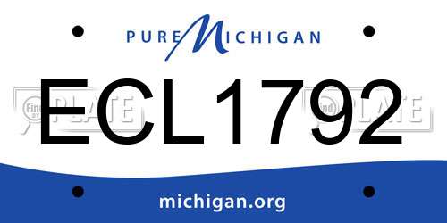 ECL1792 Michigan License Plate