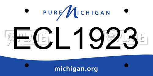 ECL1923 Michigan License Plate
