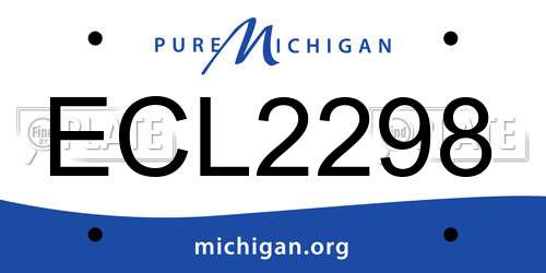 ECL2298 Michigan License Plate