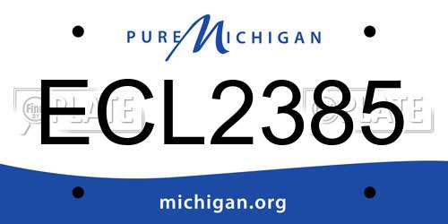 ECL2385 Michigan License Plate