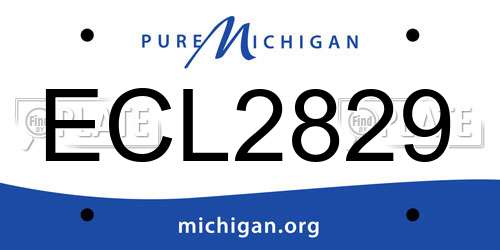 ECL2829 Michigan License Plate