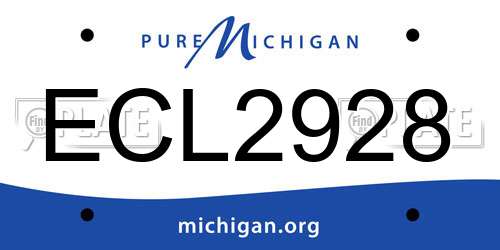 ECL2928 Michigan License Plate