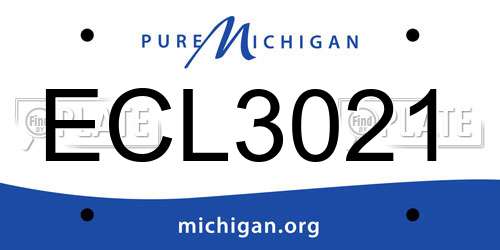 ECL3021 Michigan License Plate