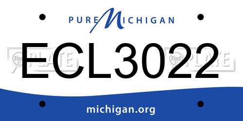 ECL3022 Michigan License Plate