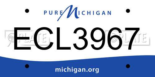 ECL3967 Michigan License Plate
