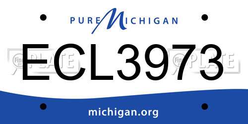 ECL3973 Michigan License Plate