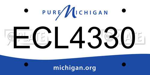 ECL4330 Michigan License Plate