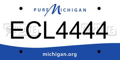 ECL4444 Michigan License Plate