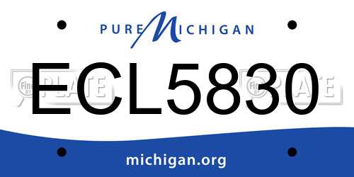 ECL5830 Michigan License Plate