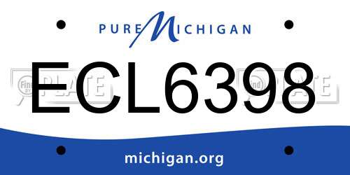 ECL6398 Michigan License Plate