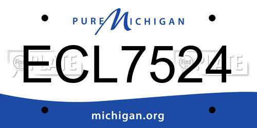 ECL7524 Michigan License Plate