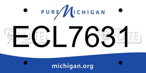 ECL7631 Michigan License Plate