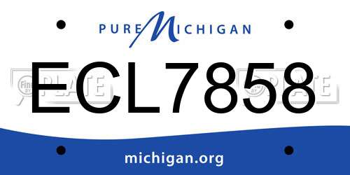 ECL7858 Michigan License Plate