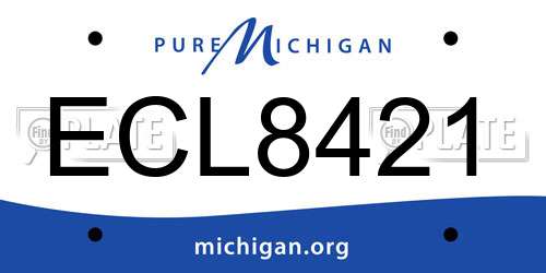 ECL8421 Michigan License Plate