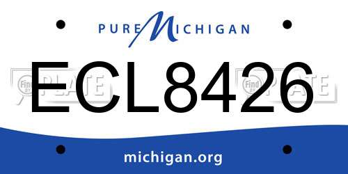 ECL8426 Michigan License Plate