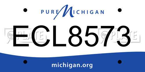 ECL8573 Michigan License Plate