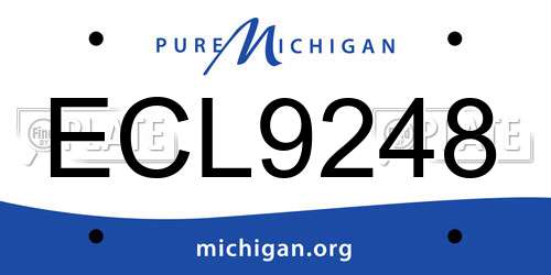 ECL9248 Michigan License Plate