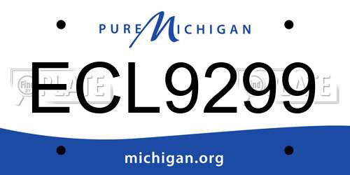 ECL9299 Michigan License Plate