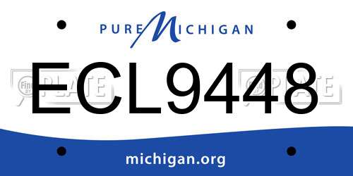 ECL9448 Michigan License Plate