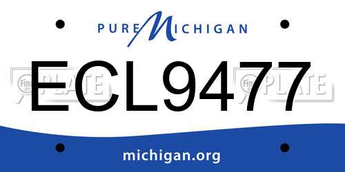 ECL9477 Michigan License Plate
