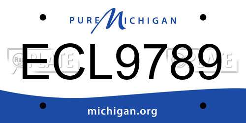 ECL9789 Michigan License Plate