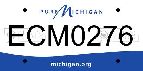 ECM0276 Michigan License Plate