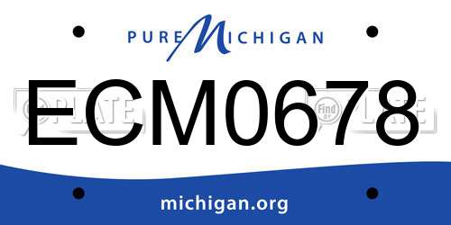ECM0678 Michigan License Plate