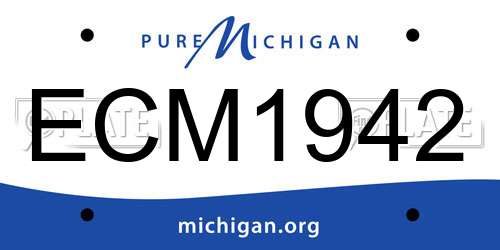 ECM1942 Michigan License Plate