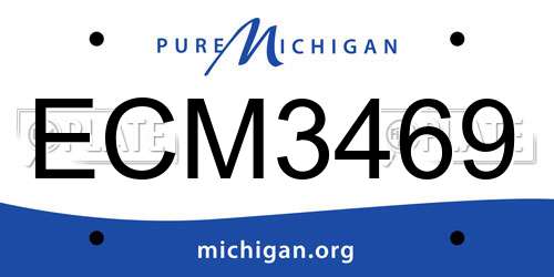 ECM3469 Michigan License Plate