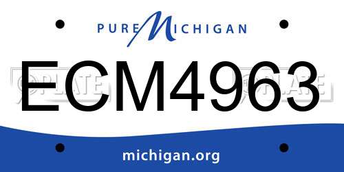 ECM4963 Michigan License Plate
