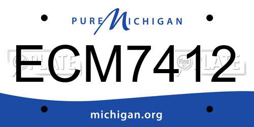 ECM7412 Michigan License Plate