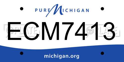 ECM7413 Michigan License Plate