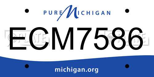 ECM7586 Michigan License Plate