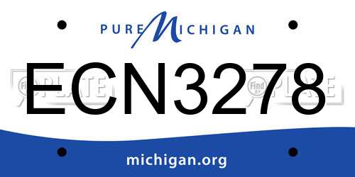 ECN3278 Michigan License Plate