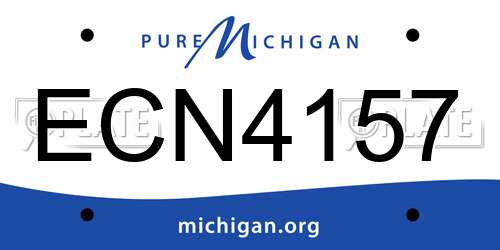 ECN4157 Michigan License Plate