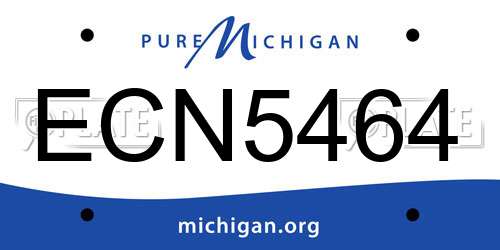 ECN5464 Michigan License Plate