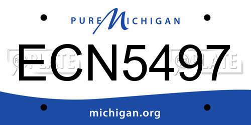 ECN5497 Michigan License Plate