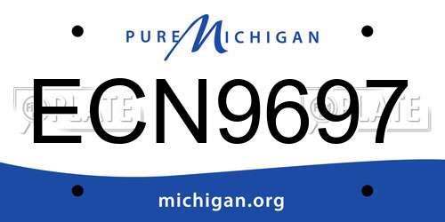 ECN9697 Michigan License Plate